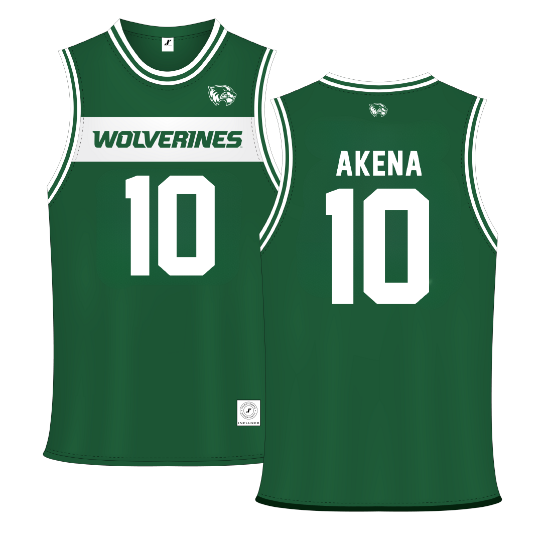 Utah Valley University Green Basketball Jersey - #10 Simon Akena