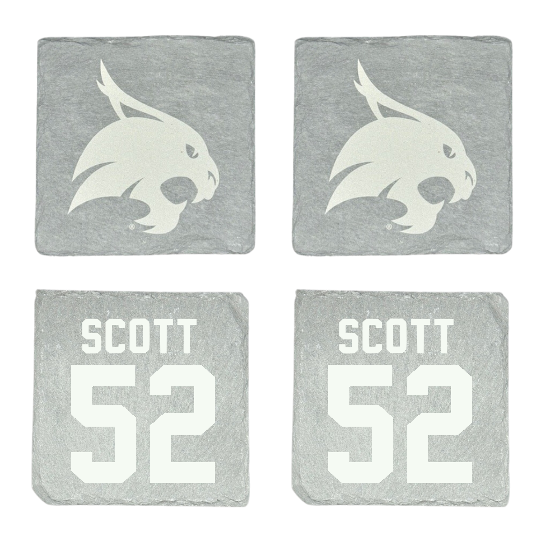 Texas State University Football Stone Coaster (4 Pack)  - #52 Trenton Scott