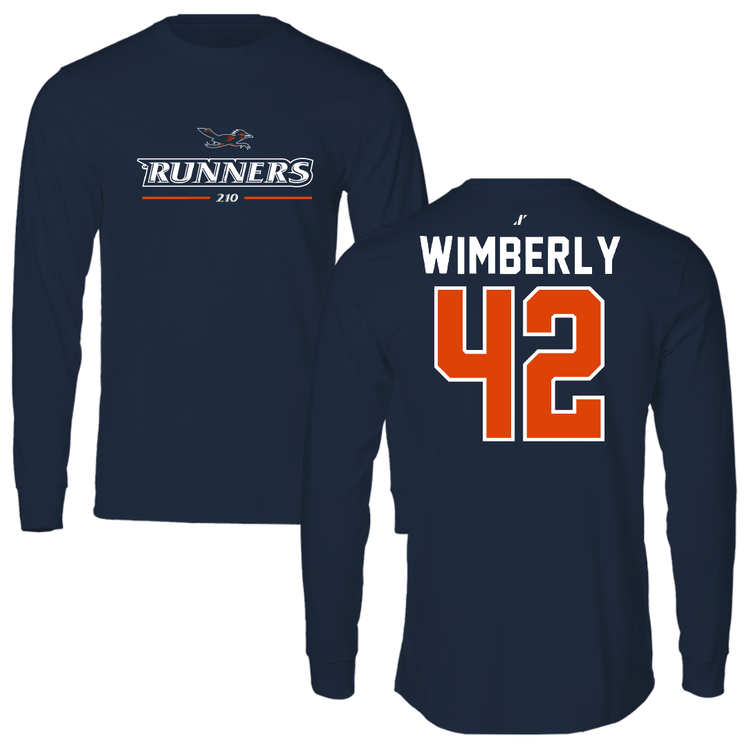 University of Texas at San Antonio Football Navy General Long Sleeve - #42 Daemian Wimberly