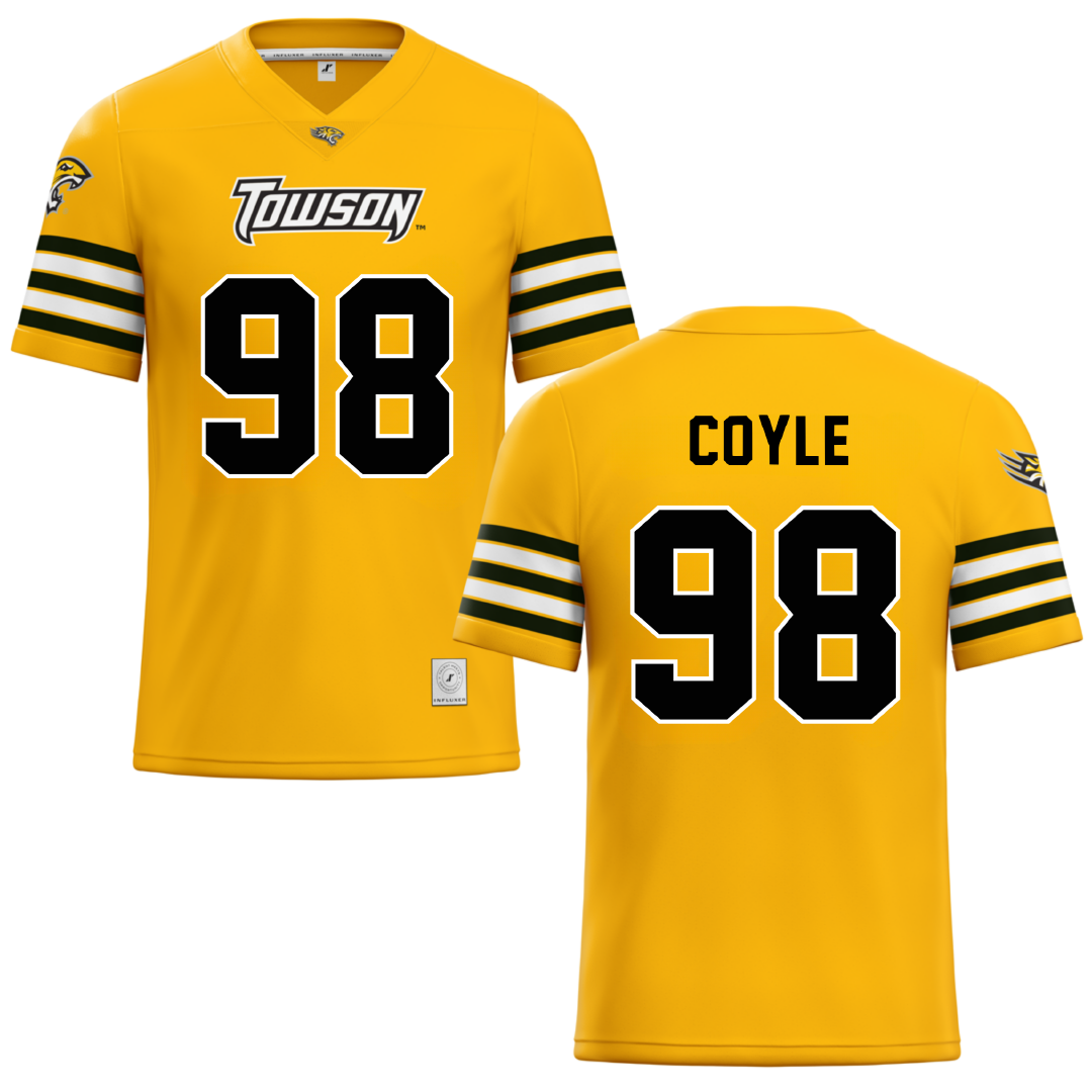 Towson University Gold Football Jersey - #98 Patrick Coyle