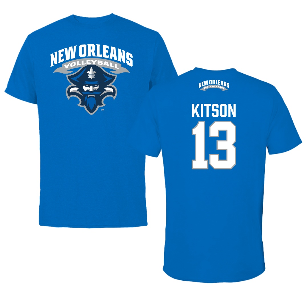University of New Orleans Volleyball Blue Tee - #13 Irene Kitson