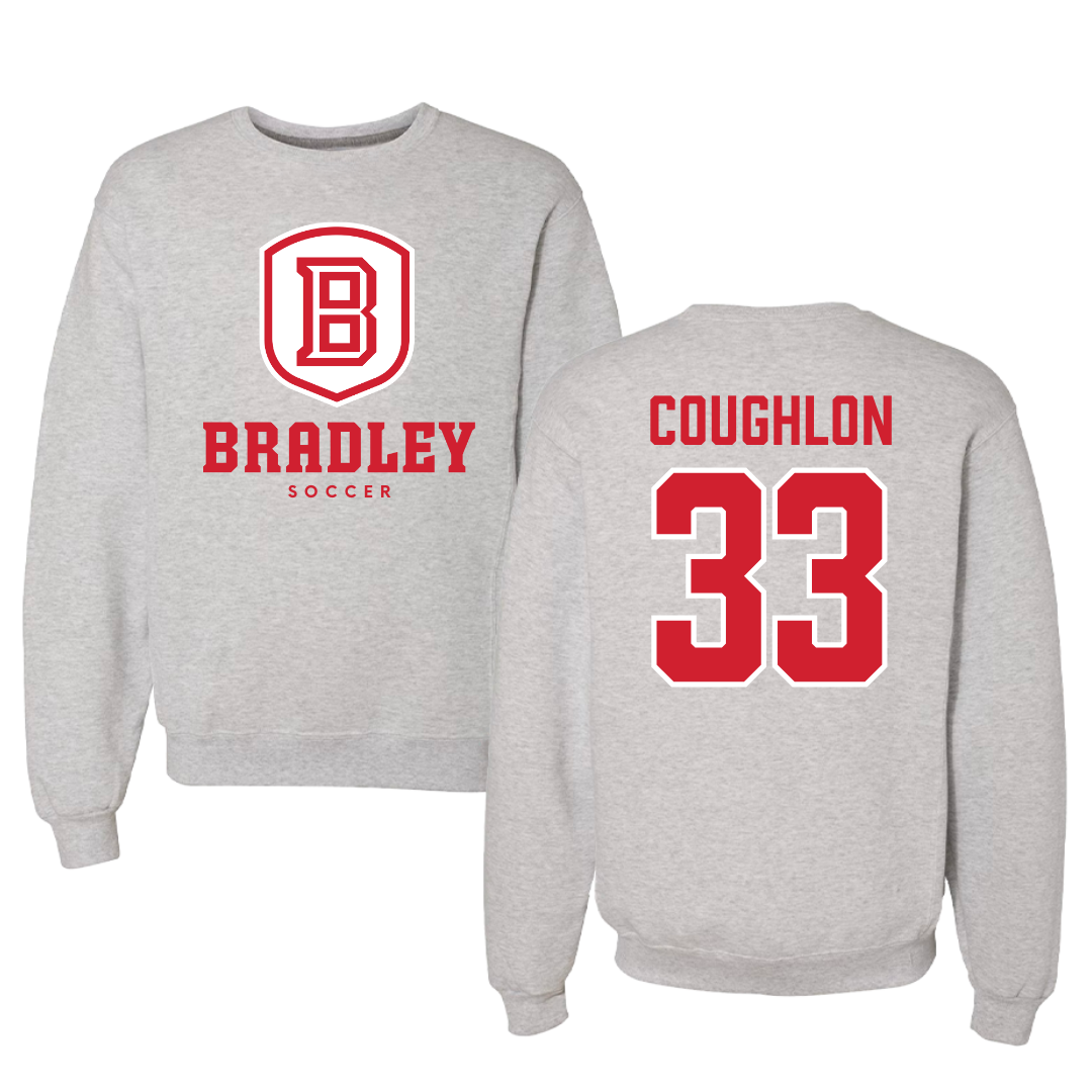 Bradley University Soccer Gray Crewneck - #33 Mitch Coughlon