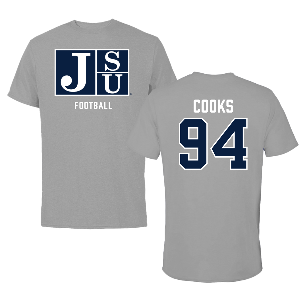 Jackson State University Football Gray Tee - #94 Stanley Cooks