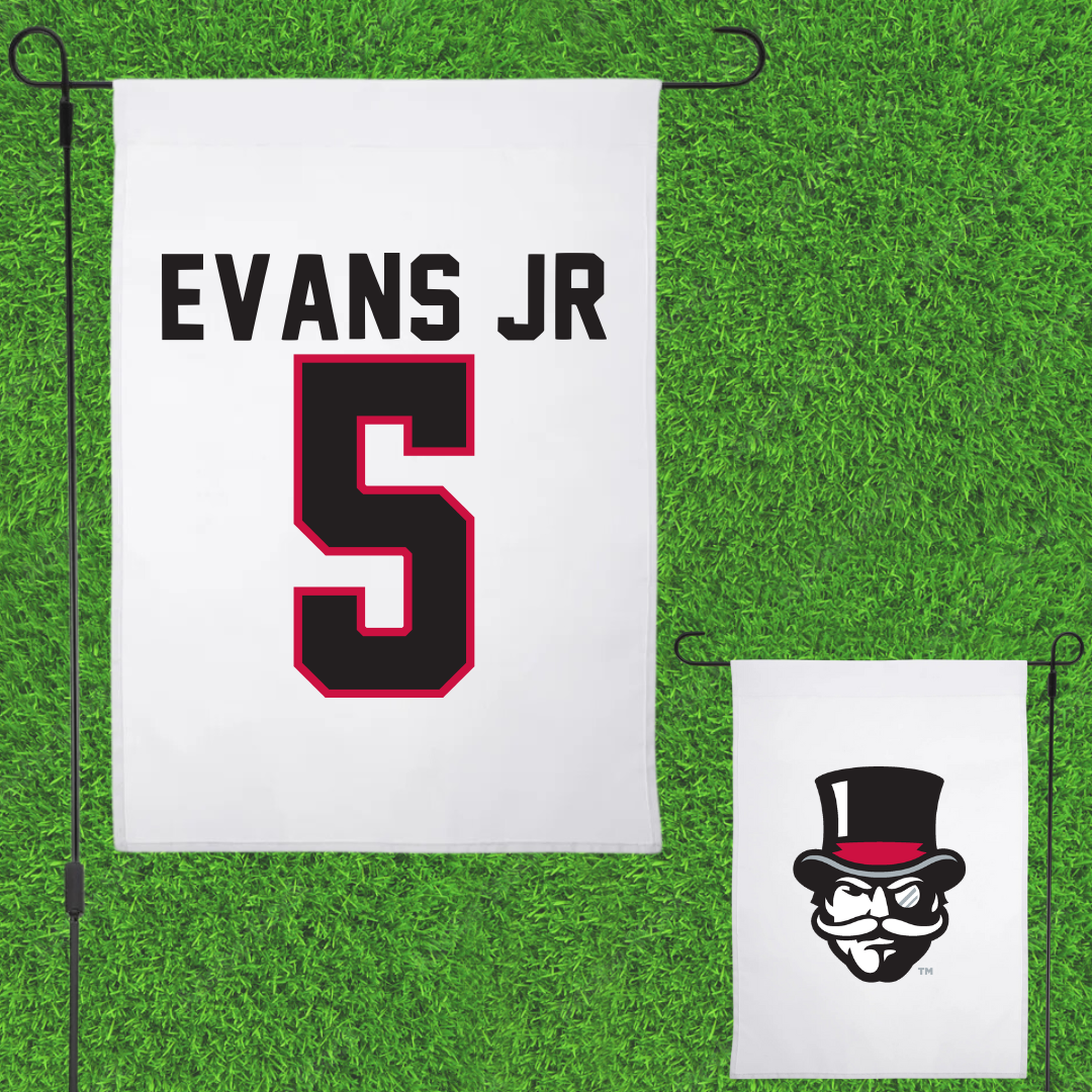 Austin Peay State University Football White Garden Flag - #5 CJ Evans Jr