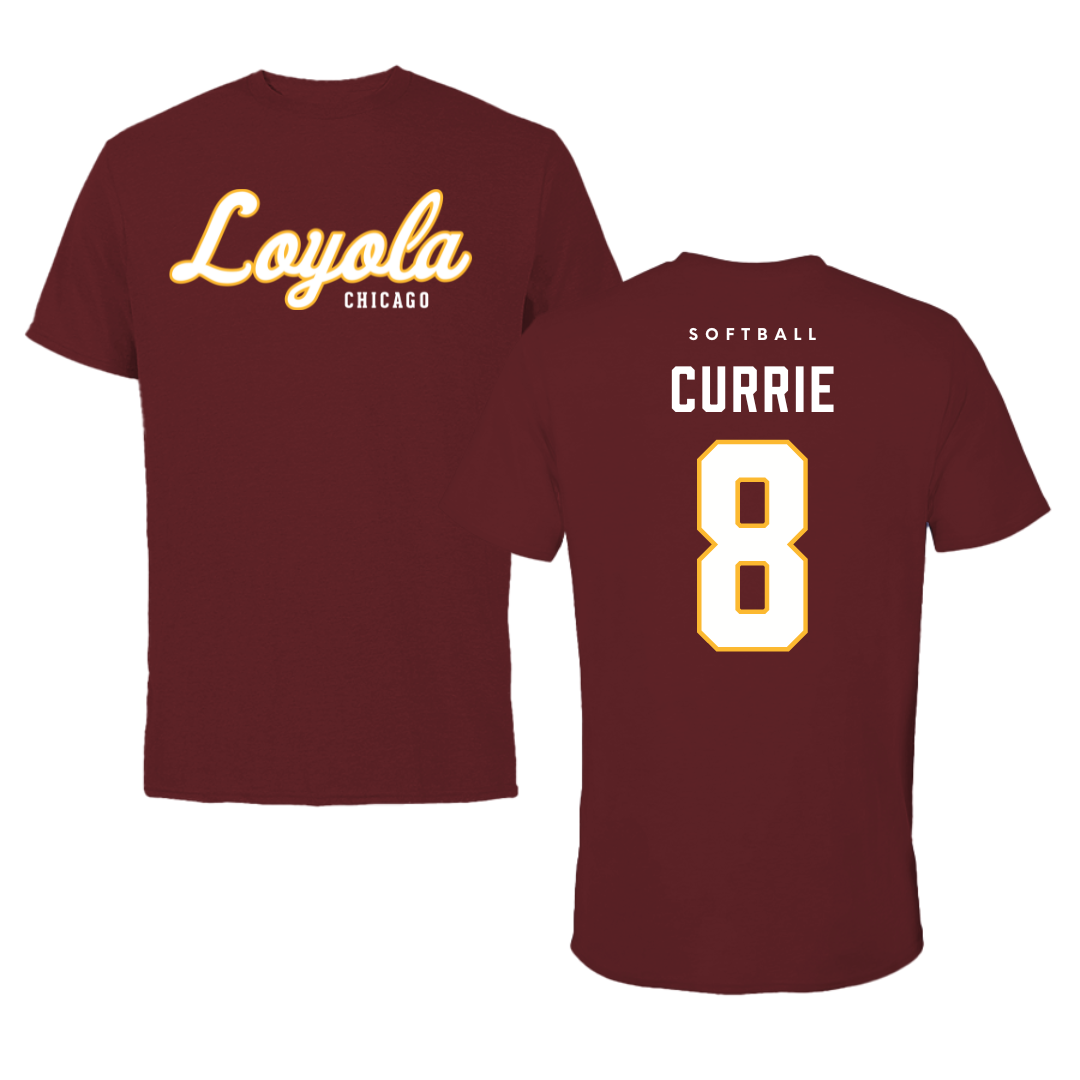 Loyola University-Chicago Softball Maroon Loyola Performance Tee - #8 Jocelyn Currie