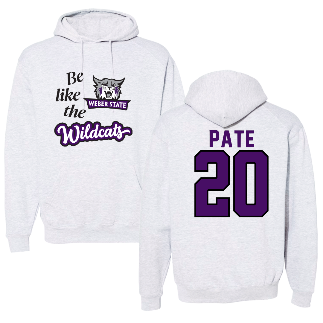 Weber State University Football Light Gray Be Like Us Hoodie - #20 Montae Pate