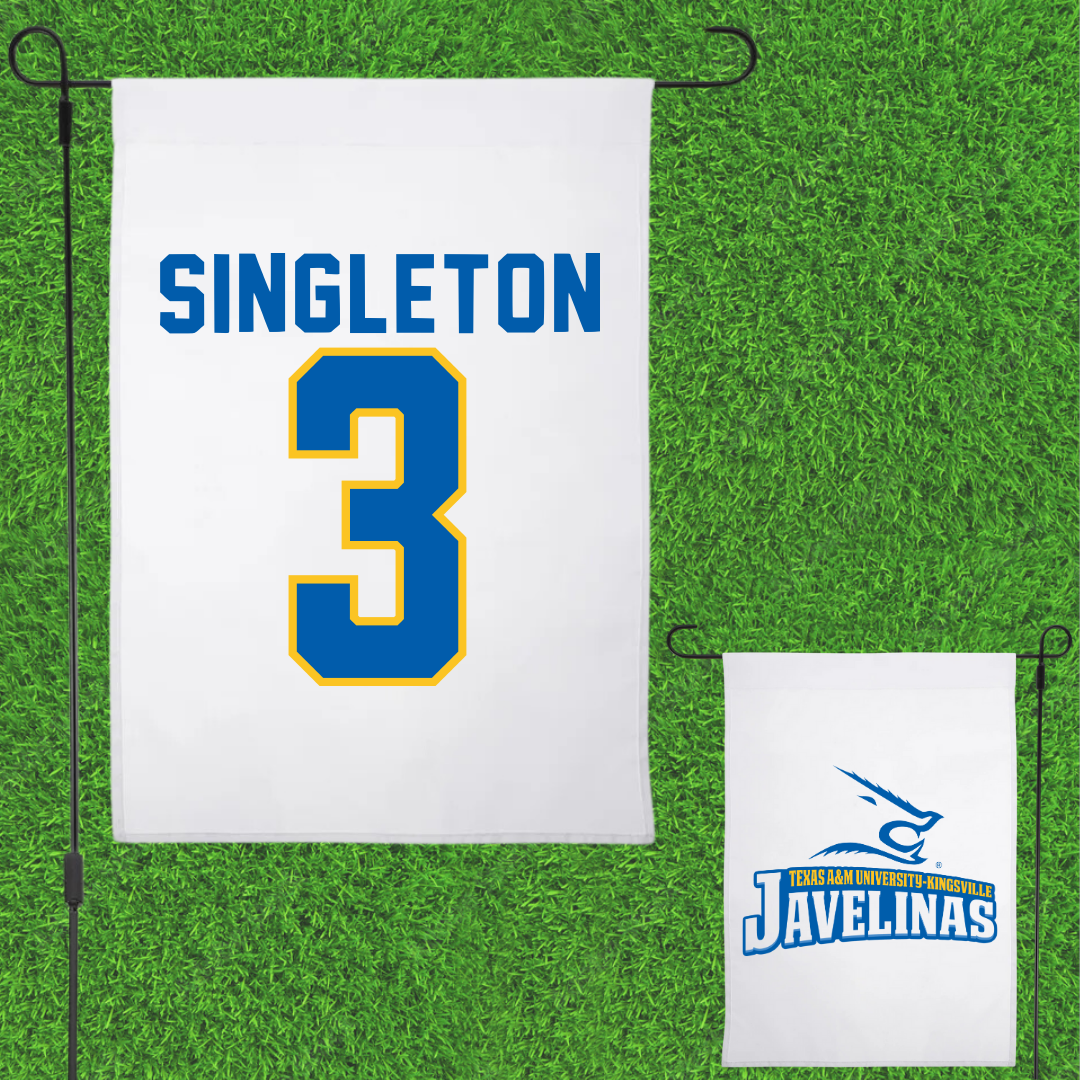 Texas A&M University-Kingsville Basketball White Garden Flag - #3 Allen Singleton