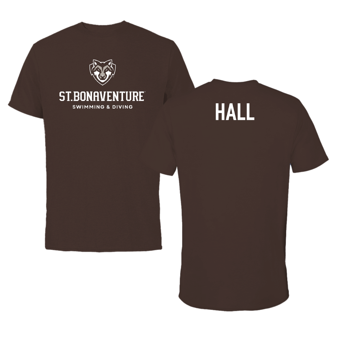 St. Bonaventure University Swimming & Diving Brown Bonnies Tee - Aiden Hall