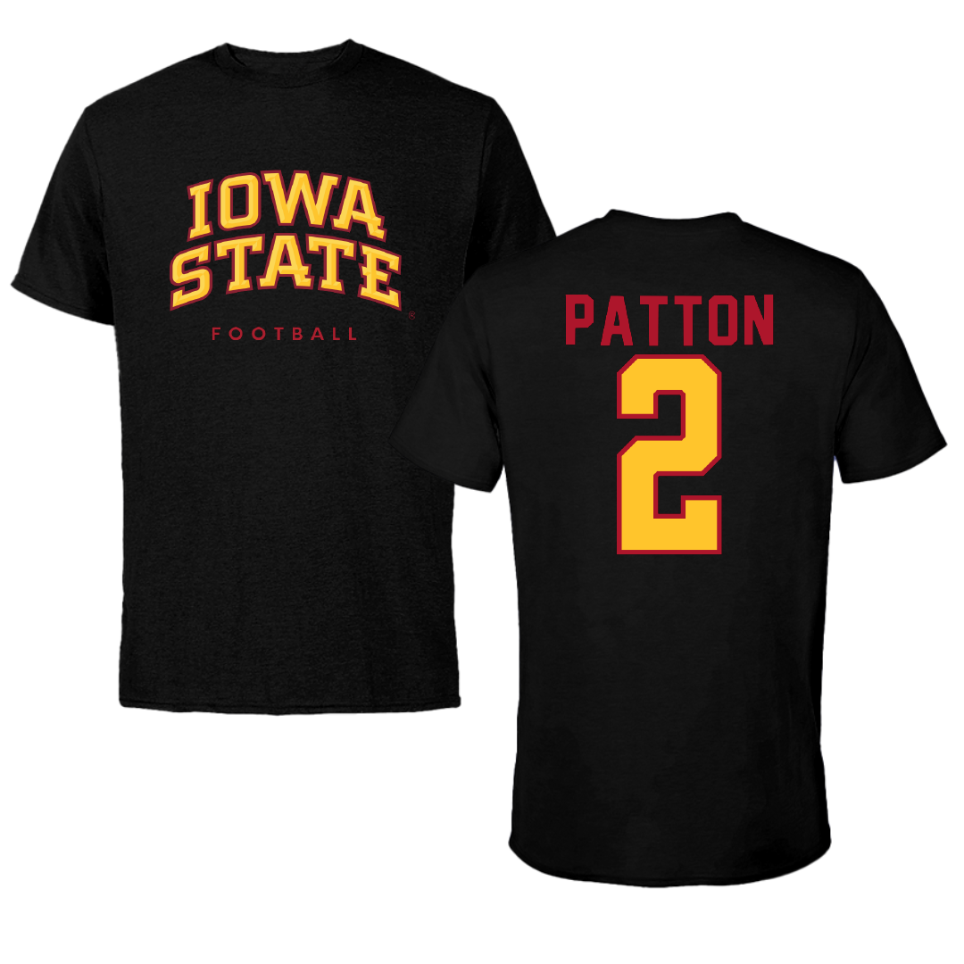 Iowa State University Football Black Performance Tee - #2 Jamison Patton