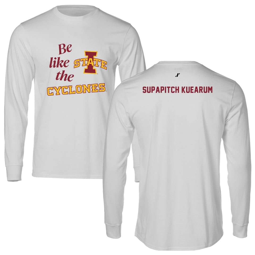 Iowa State University Tennis Light Gray Be Like Us Long Sleeve - Anna Supapitch Kuearum
