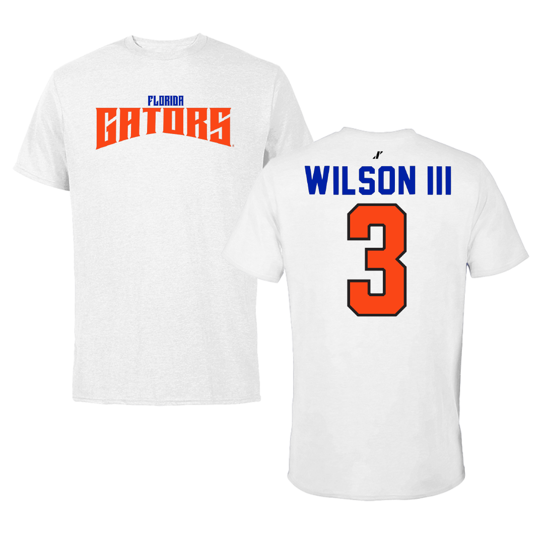 University of Florida Football White Classic Performance Tee - #3 Eugene Wilson III