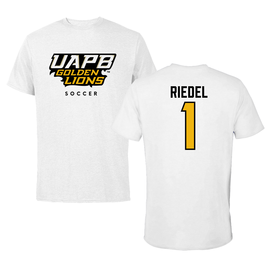 University of Arkansas-Pine Bluff Soccer White Performance Tee - #1 Makaila Riedel