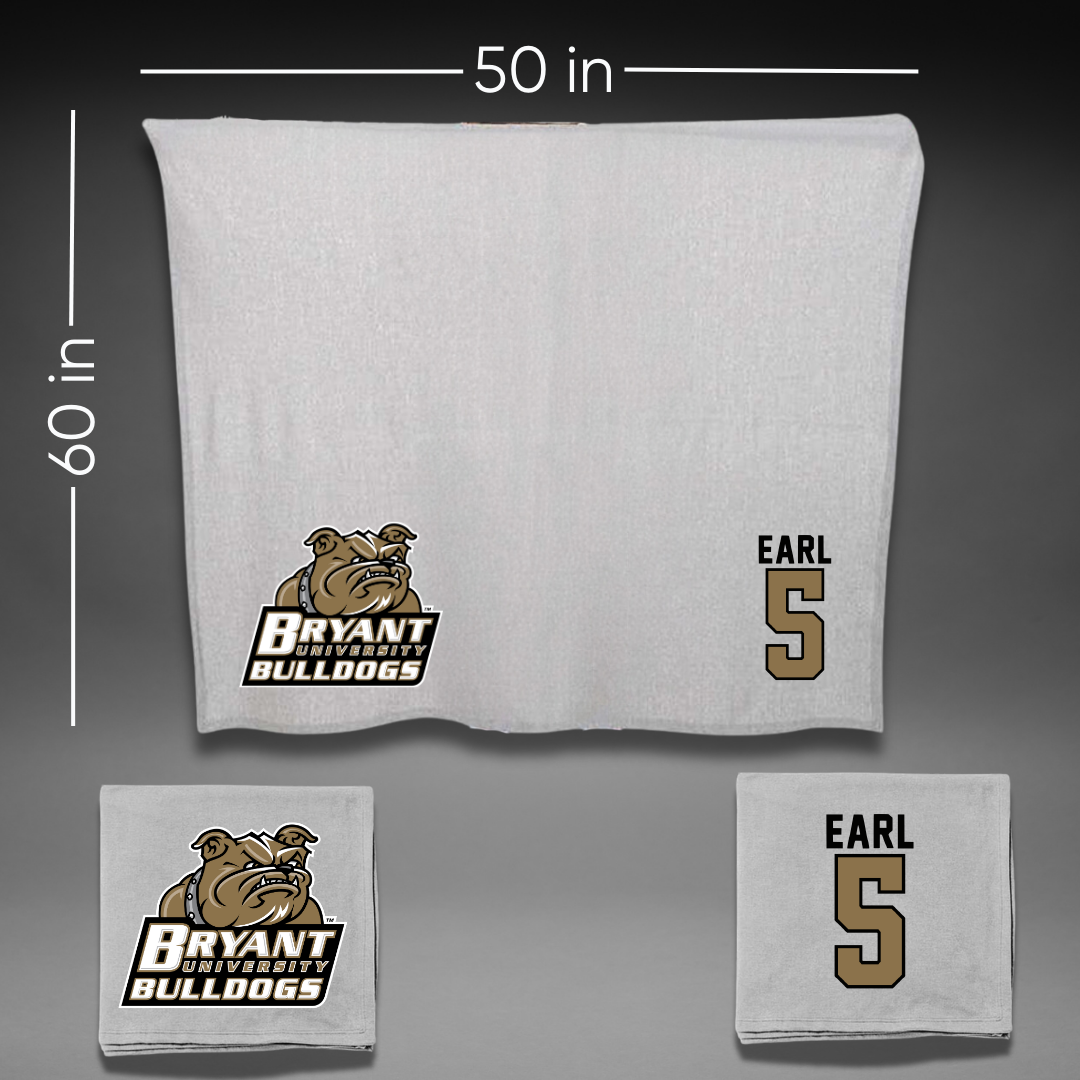 Bryant University Football Gray Blanket - #5 Joshua Earl