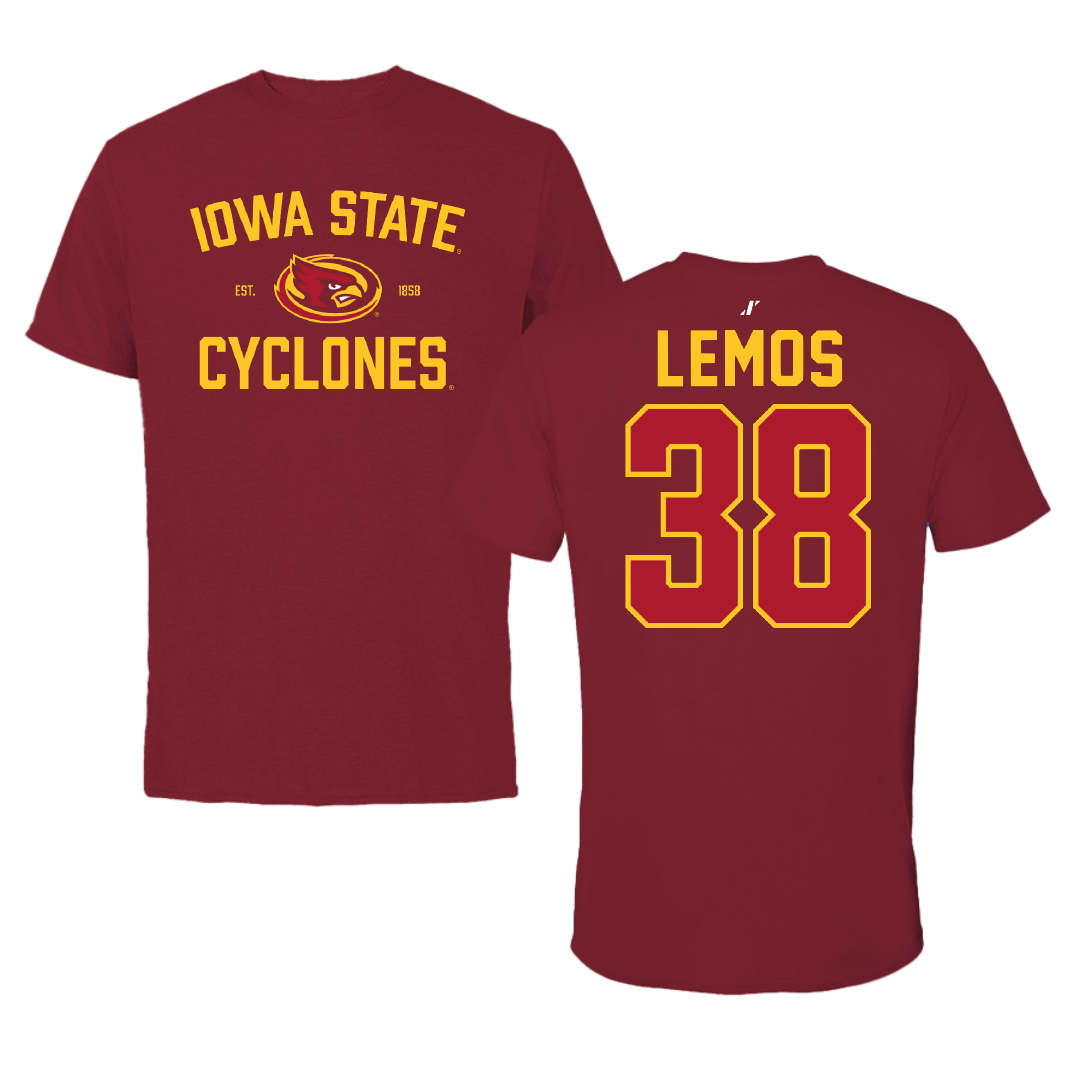 Iowa State University Football Cardinal General Tee - #38 Eddie Lemos