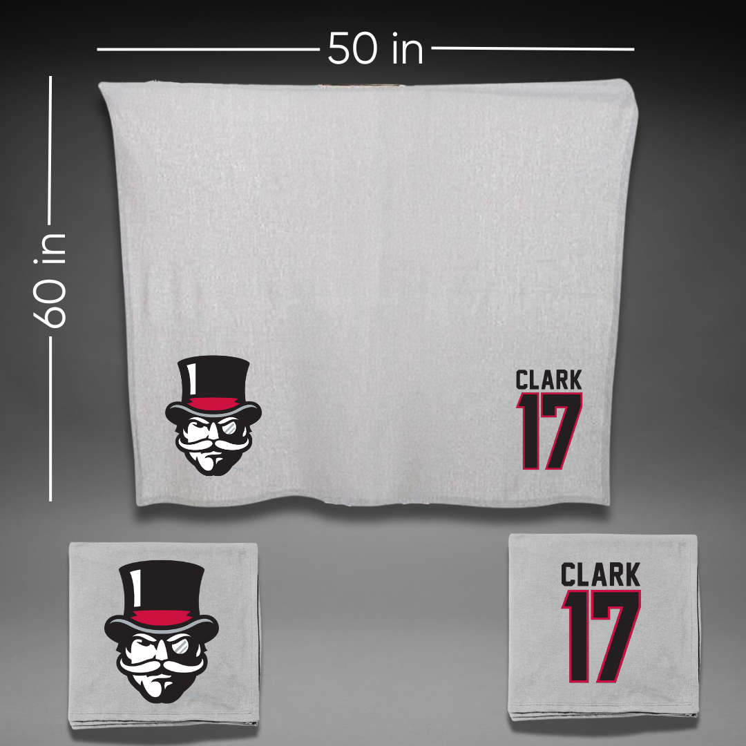 Austin Peay State University Beach Volleyball Gray Blanket - #17 Anna Kate Clark