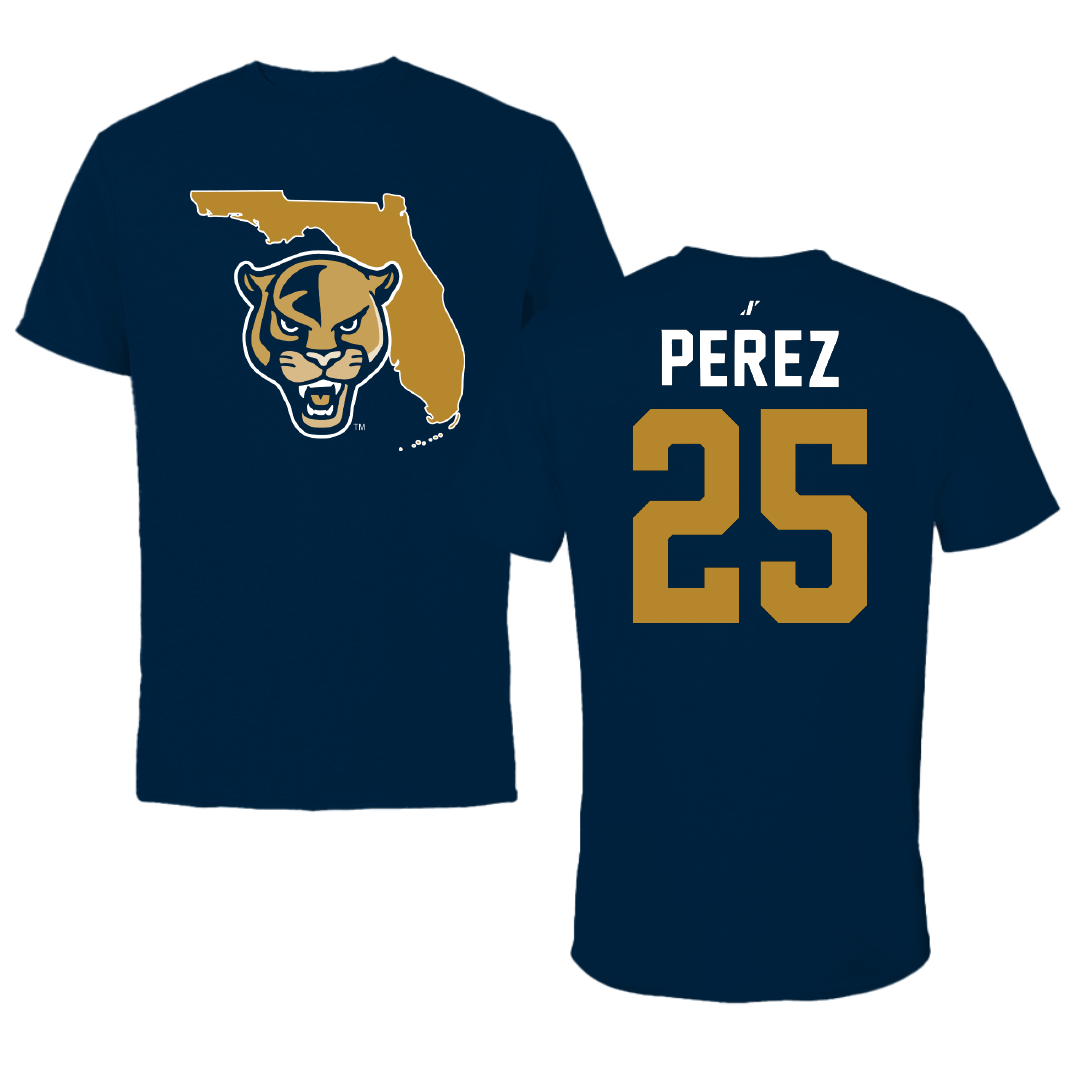Florida International University Softball Navy State Tee - #25 Isabella Perez