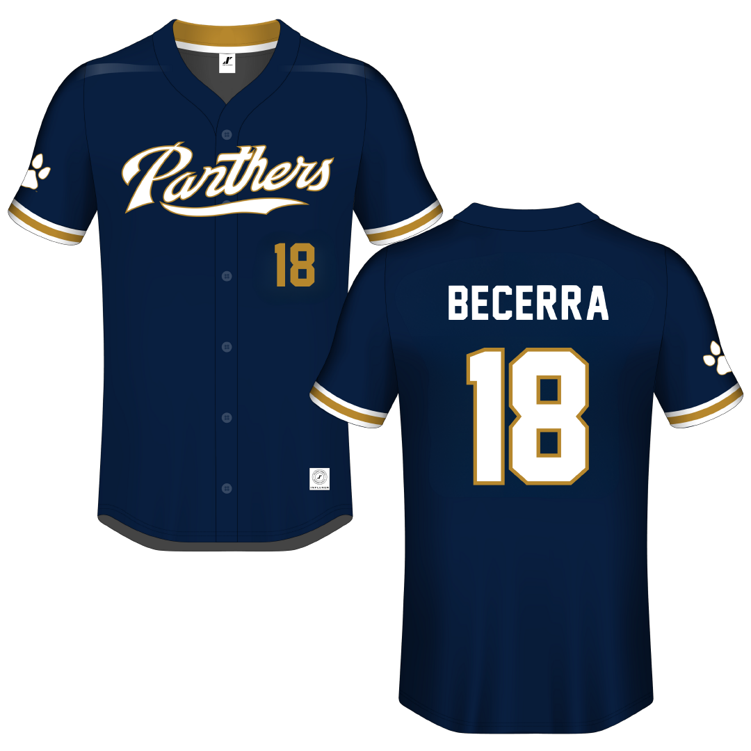 Florida International University Blue Button-Down Jersey - #18 Armando Becerra