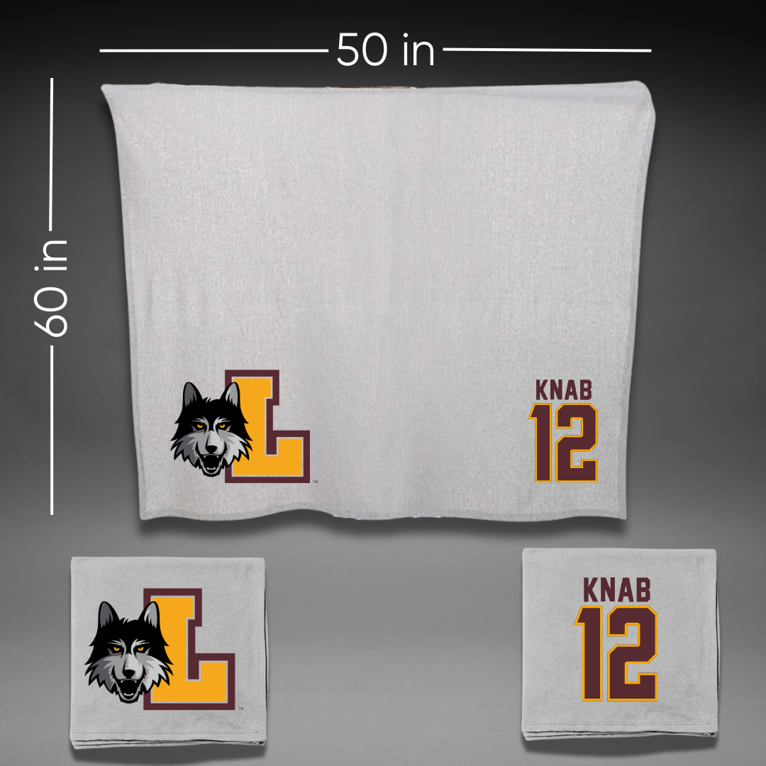 Loyola University-Chicago Soccer Gray Blanket - #12 Olivia Knab