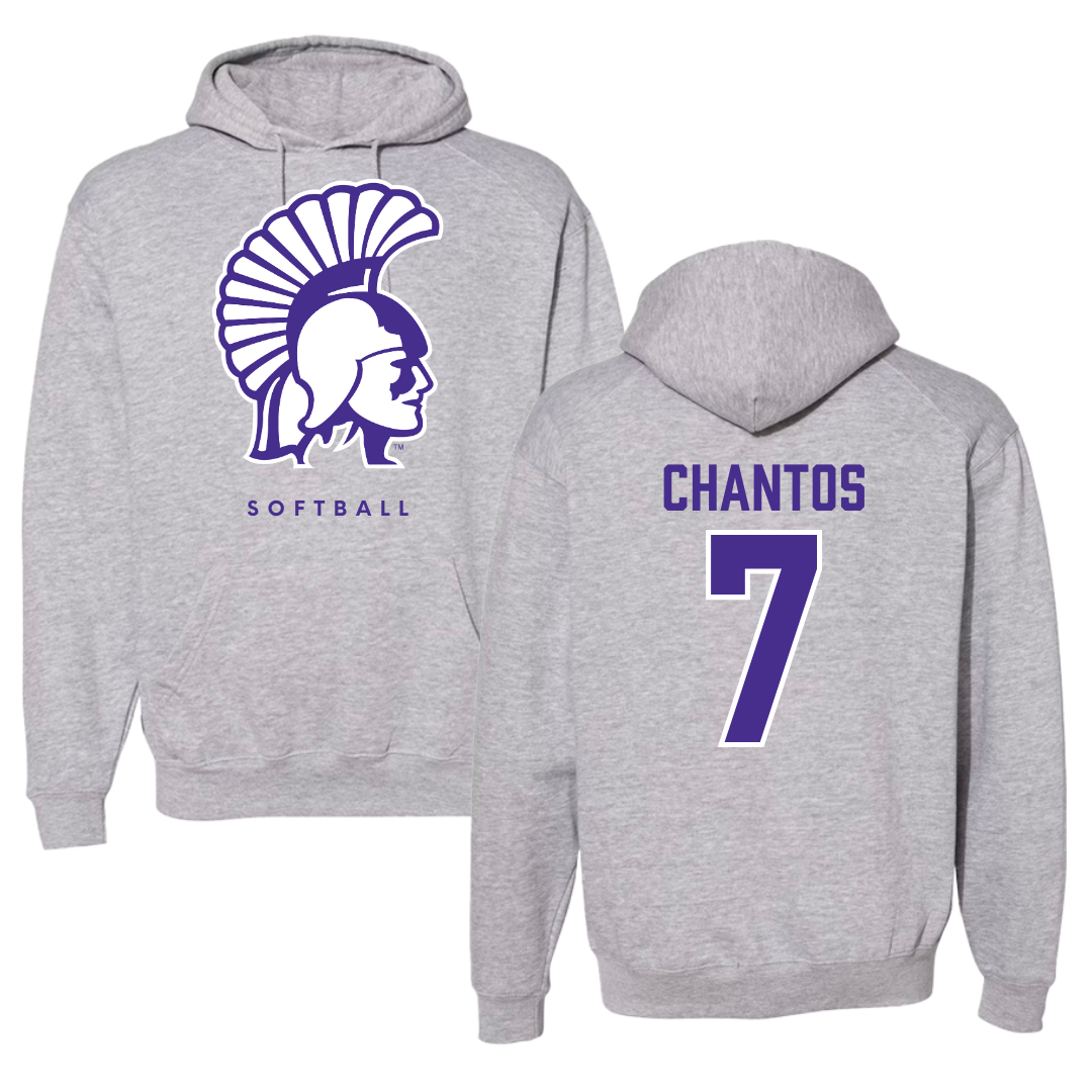 Winona State University Softball Gray Hoodie - #7 Ashlee Chantos