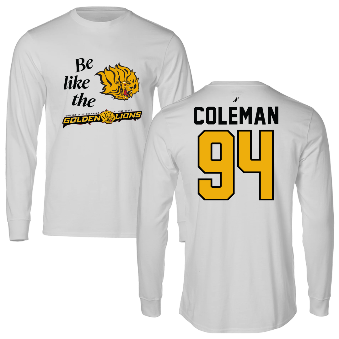 University of Arkansas-Pine Bluff Football Light Gray Be Like Us Long Sleeve - #94 Cameron Coleman