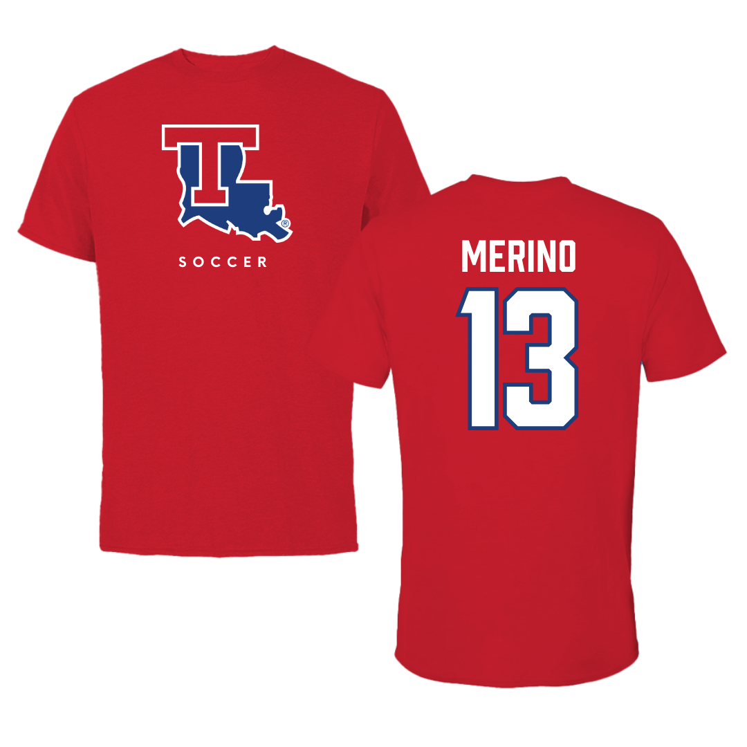 Louisiana Tech University Soccer Red Performance Tee - #13 Dakota Merino