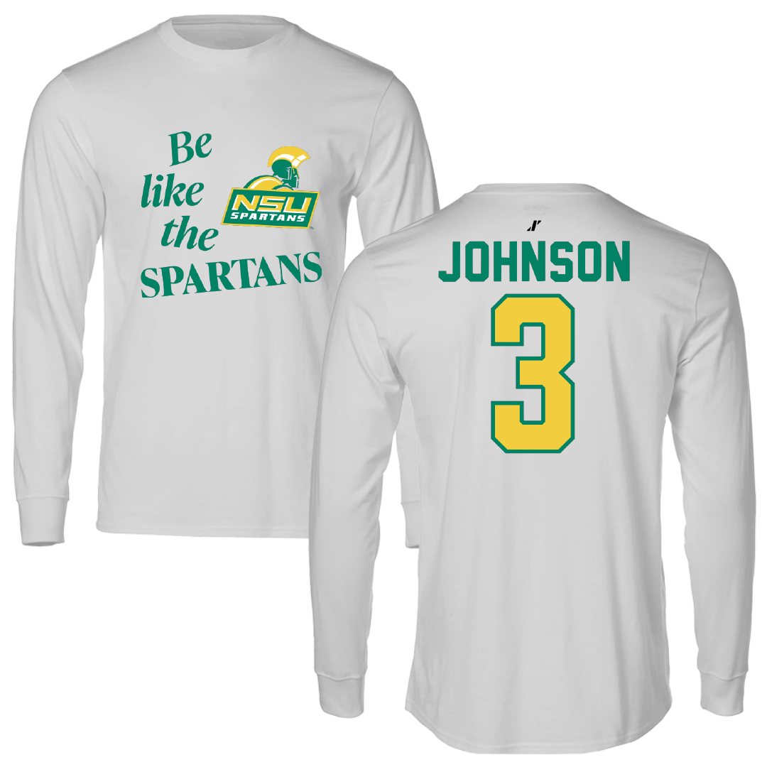 Norfolk State University Basketball Light Gray Be Like Us Long Sleeve - #3 Diamond Johnson