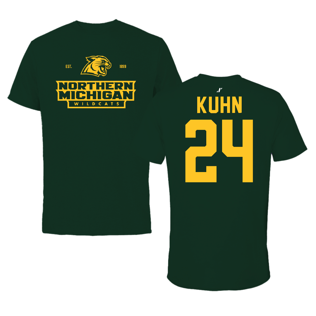 Northern Michigan University Basketball Forest Green General Tee - #24 Makaylee Kuhn