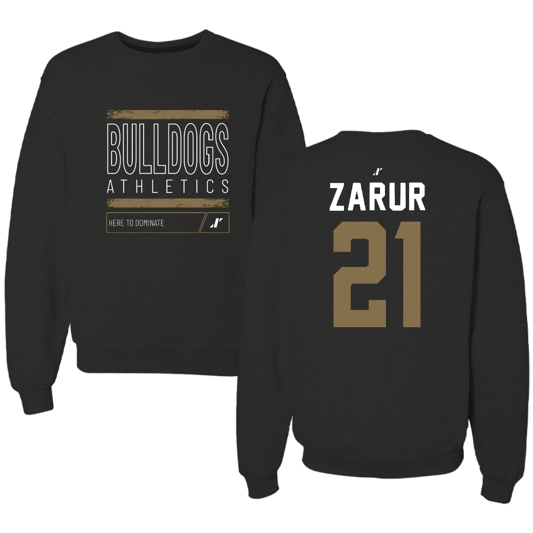 Bryant University Football Black Dominate Crewneck - #21 Antonio Zarur
