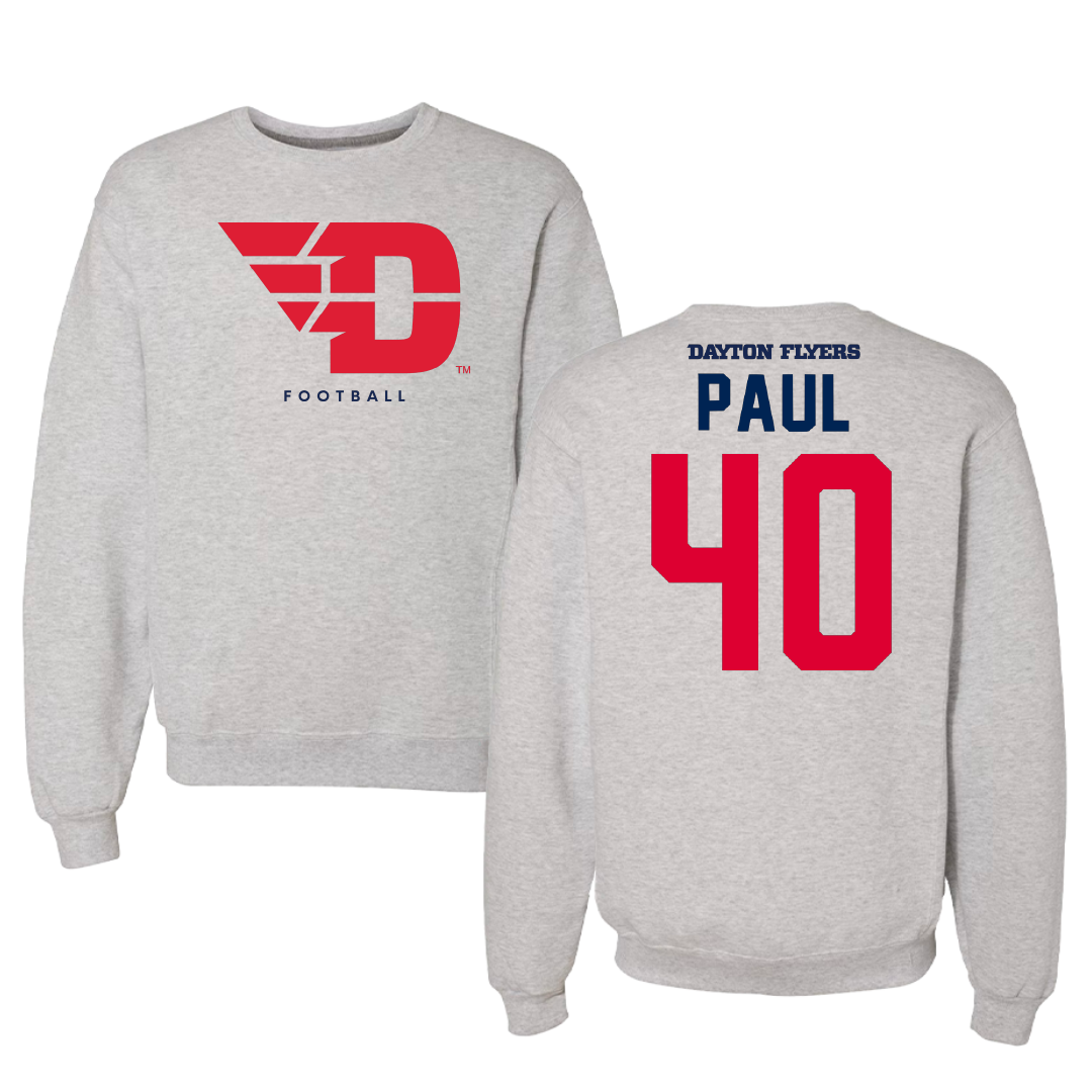 University of Dayton Football Gray Crewneck - #40 Kyler Paul