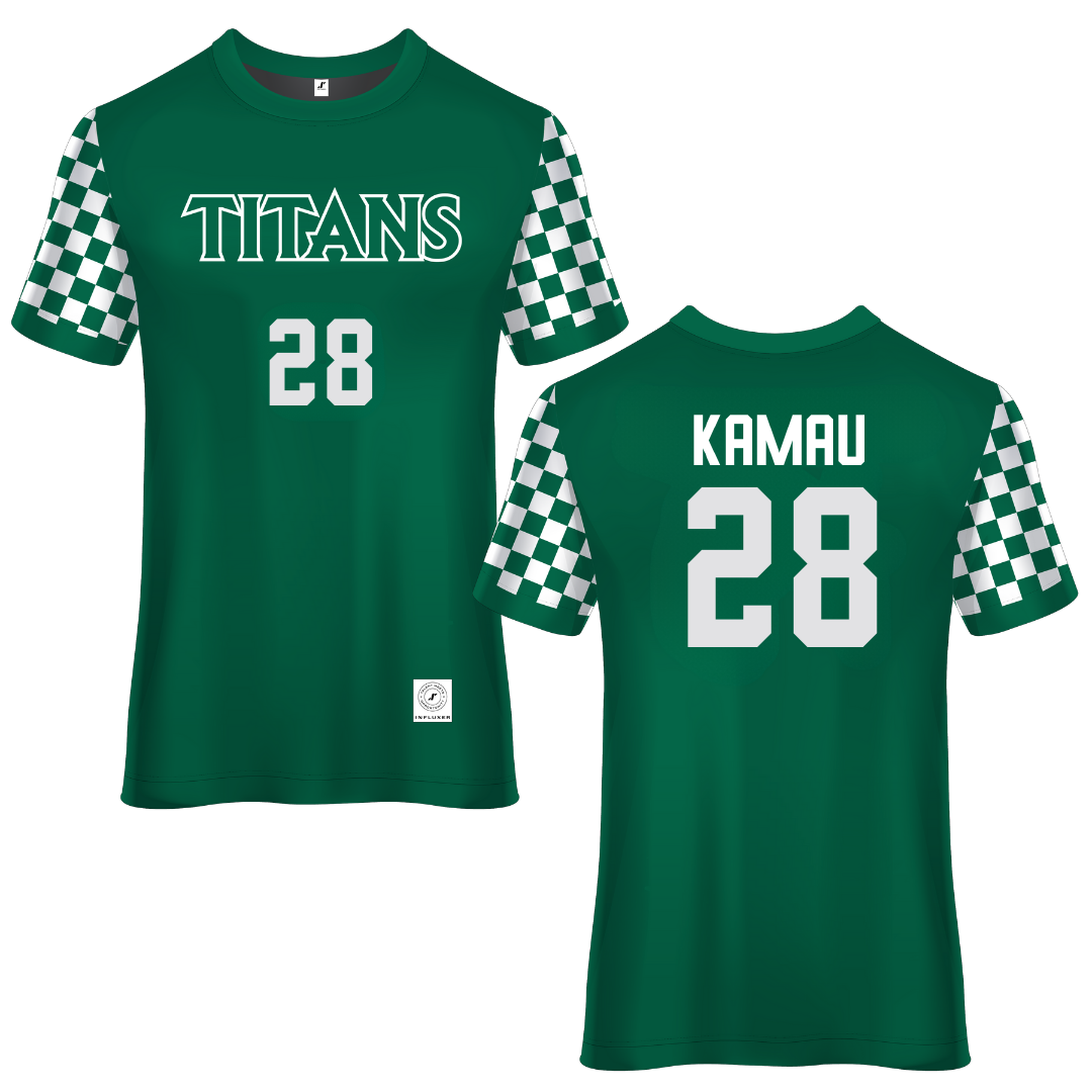 Illinois Wesleyan University Green Soccer Jersey - #28 Kalabi Kamau