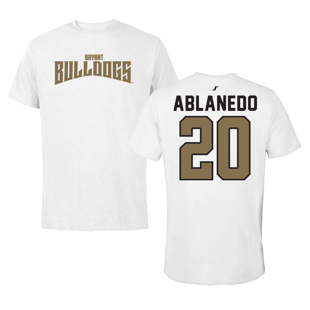 Bryant University Soccer White Classic Performance Tee - #20 Pablo Ablanedo