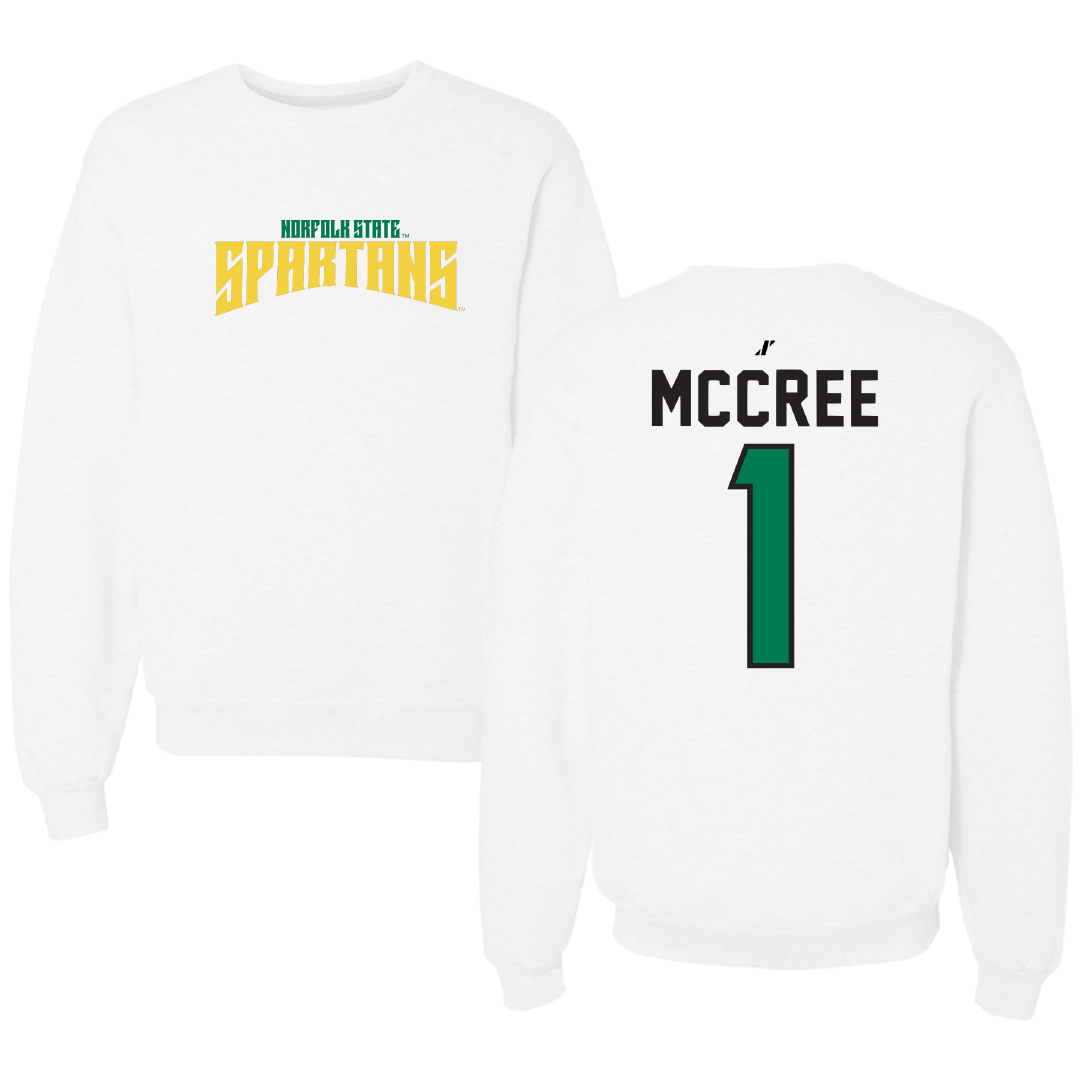 Norfolk State University Volleyball White Classic Crewneck - #1 Sydney McCree