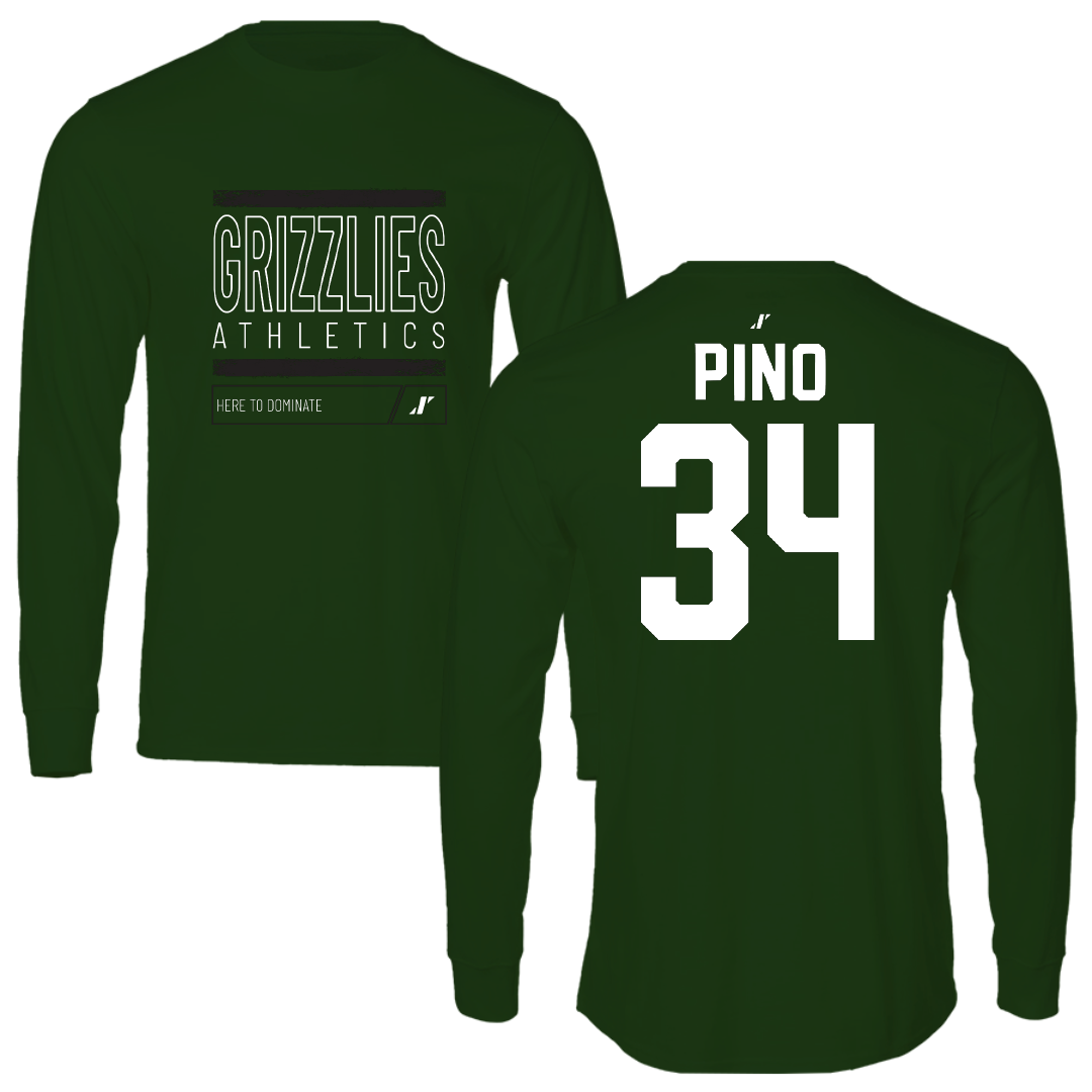 Adams State University Baseball Forest Green Dominate Long Sleeve - #34 CJ Pino