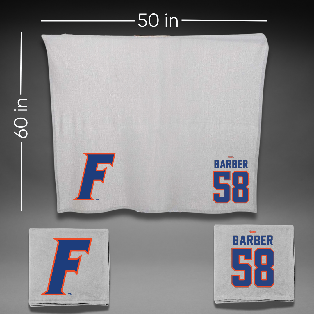 University of Florida Football Gray Blanket - #58 Austin Barber
