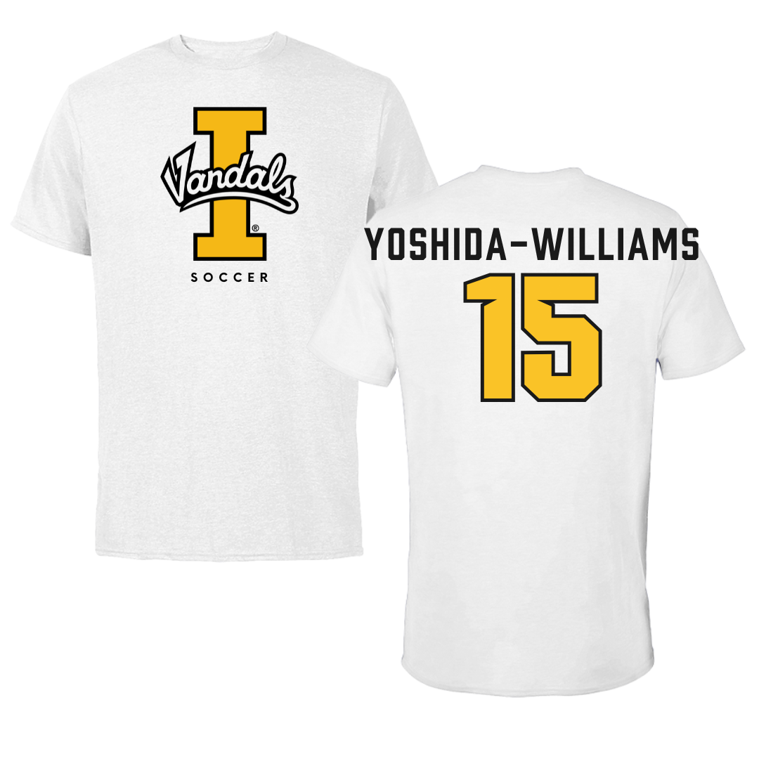University of Idaho Soccer White Vandals Performance Tee - #15 Karli Yoshida-Williams