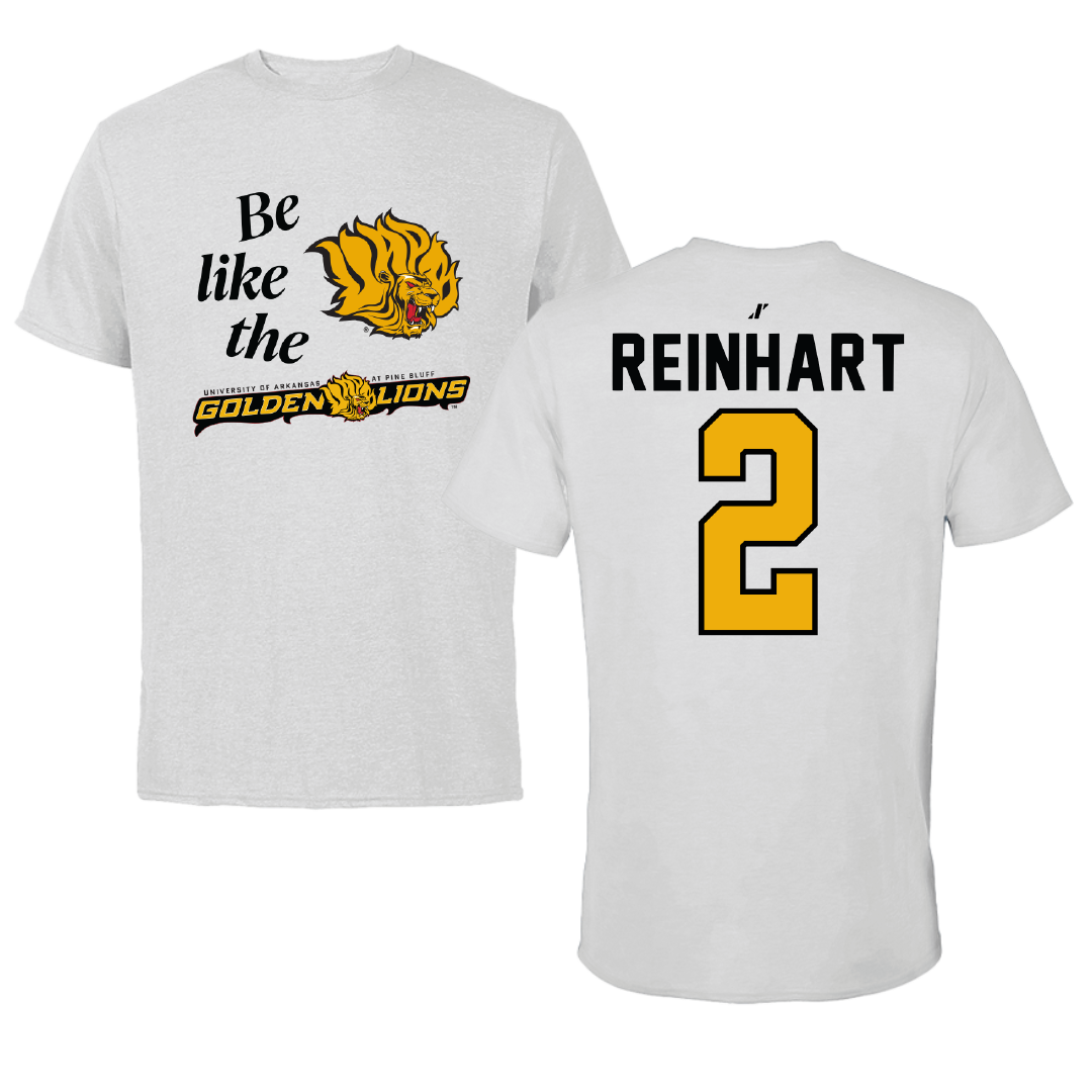 University of Arkansas-Pine Bluff Basketball Light Gray Be Like Us Performance Tee - #2 Zach Reinhart
