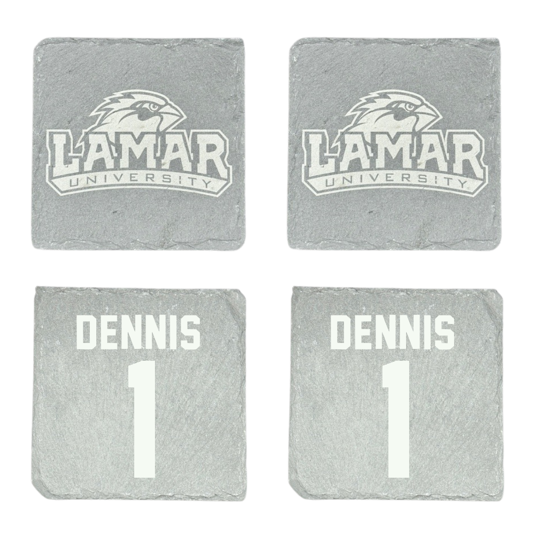 Lamar University Football Stone Coaster (4 Pack)  - #1 Andre Dennis