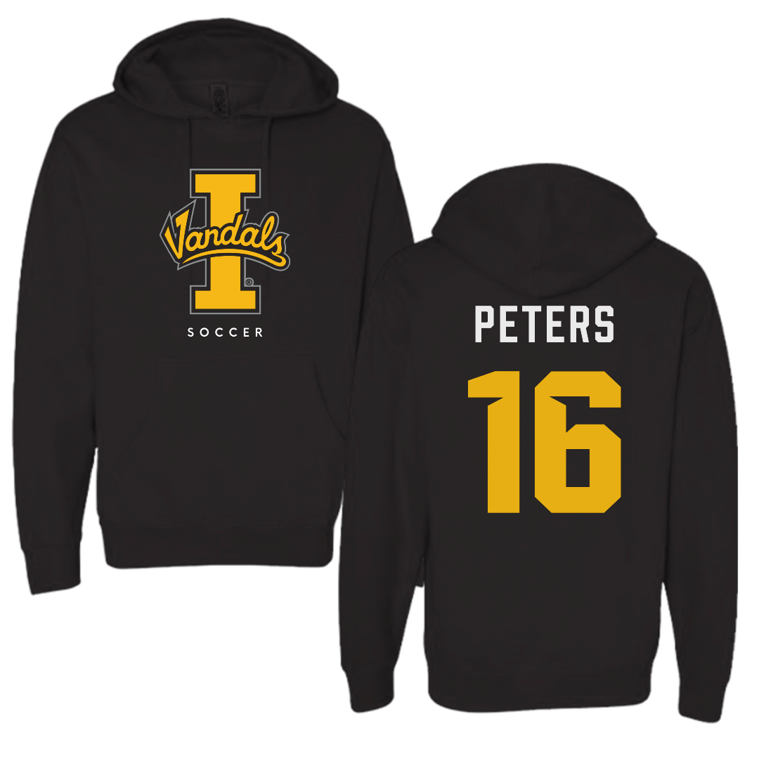 University of Idaho Soccer Black Vandals Hoodie - #16 Tori Peters