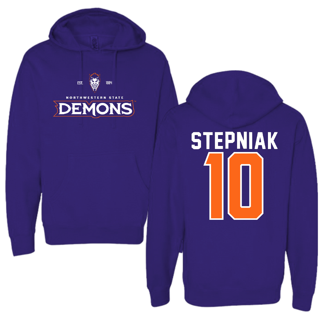 Northwestern State University Soccer Purple General Hoodie - #10 Laura Stepniak