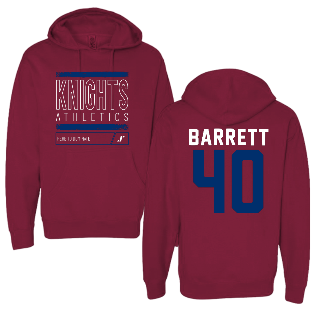 Fairleigh Dickinson University-Metropolitan Campus Baseball Maroon Dominate Hoodie - #40 Ian Barrett