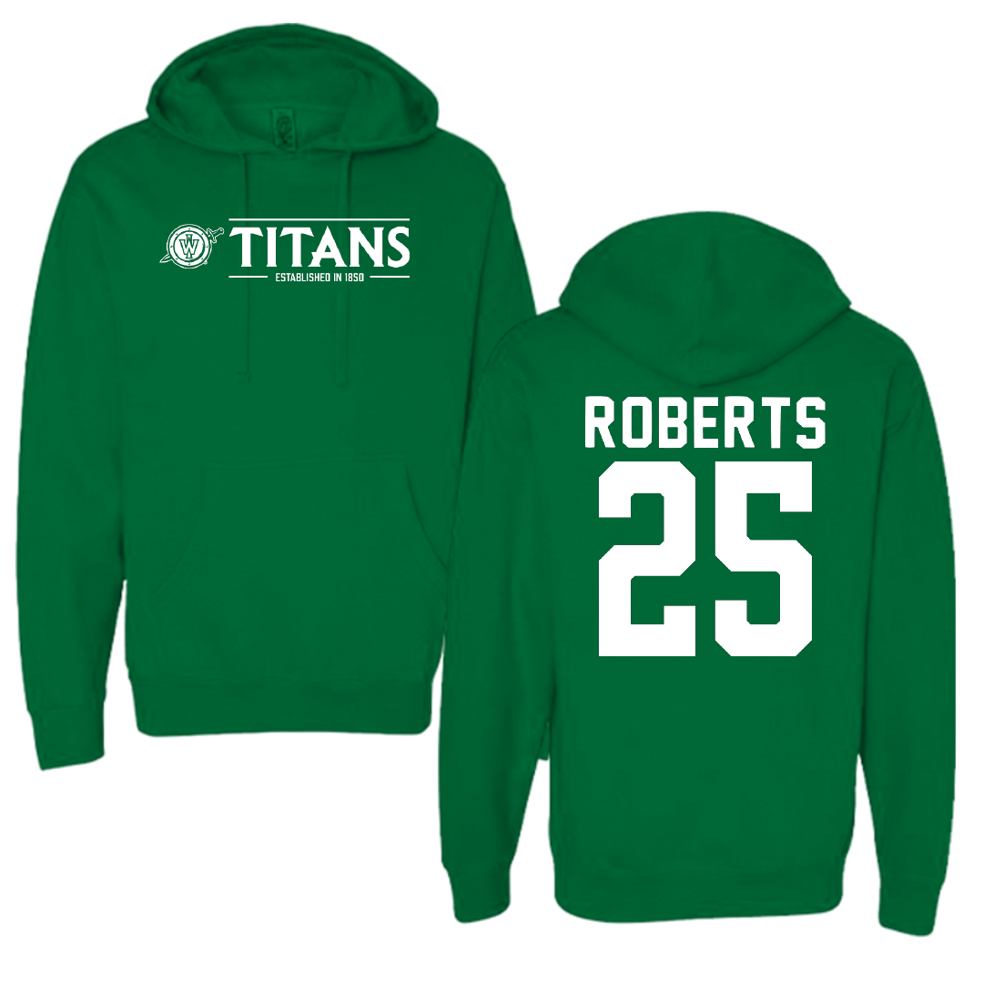 Illinois Wesleyan University Football Green General Hoodie - #25 Jaxson Roberts