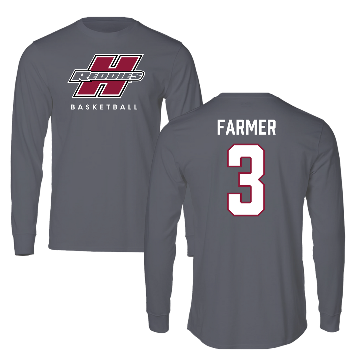 Henderson State University Basketball Gray Performance Long Sleeve - #3 Chase Farmer
