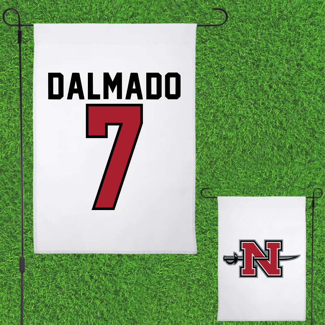 Nicholls State University Football White Garden Flag - #7 Jake Dalmado