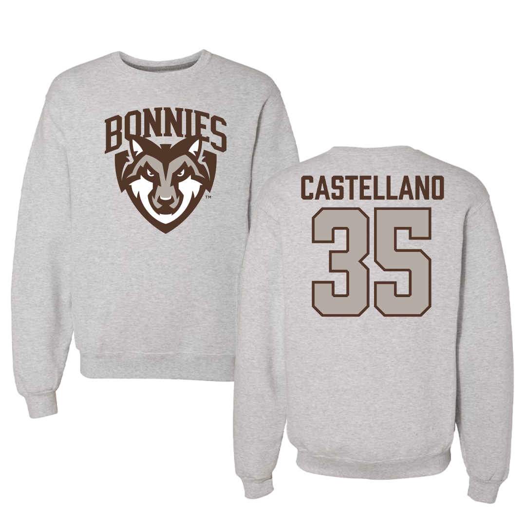 St. Bonaventure University Soccer Gray Crewneck - #35 Juliana Castellano