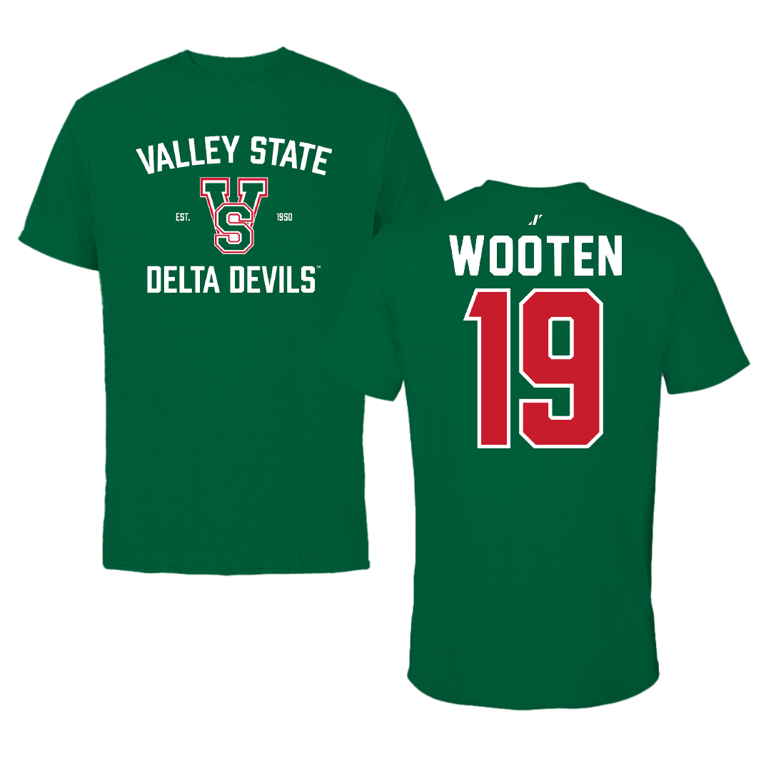 Mississippi Valley State University Volleyball Green General Performance Tee - #19 Taylor Wooten