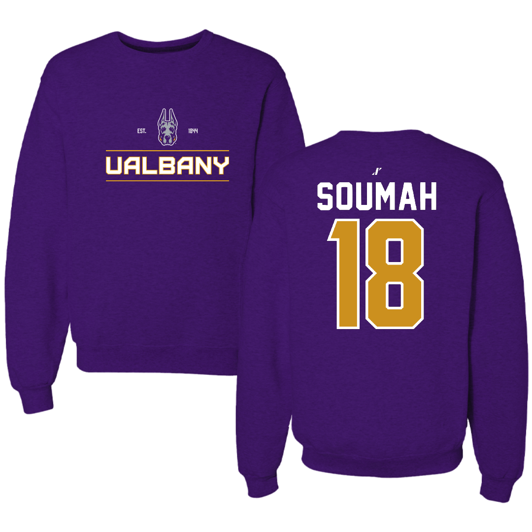 University at Albany Soccer Purple General Crewneck - #18 Mohamed Soumah
