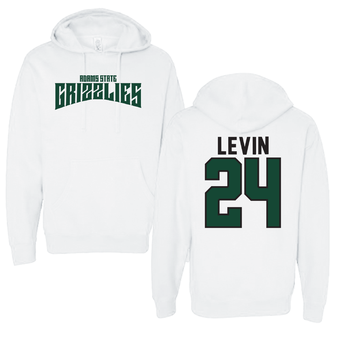 Adams State University Soccer White Classic Hoodie - #24 Denali Levin