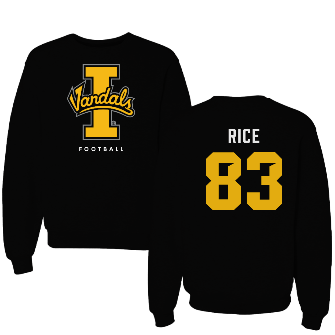 University of Idaho Football Black Crewneck - #83 Brayden Rice