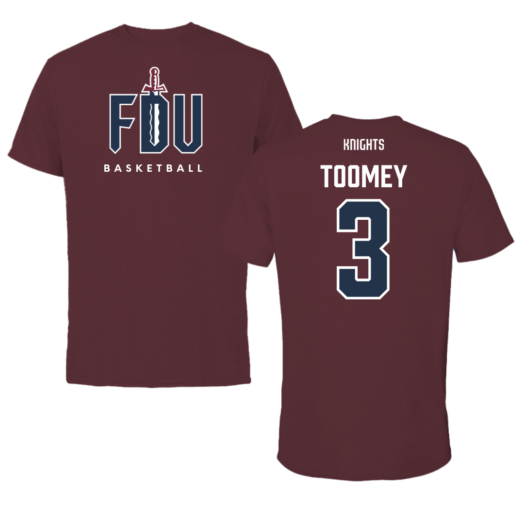 Fairleigh Dickinson University-Metropolitan Campus Basketball Maroon Tee - #3 Bella Toomey