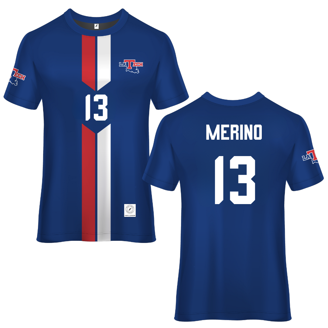 Louisiana Tech University Blue Soccer Jersey - #13 Dakota Merino